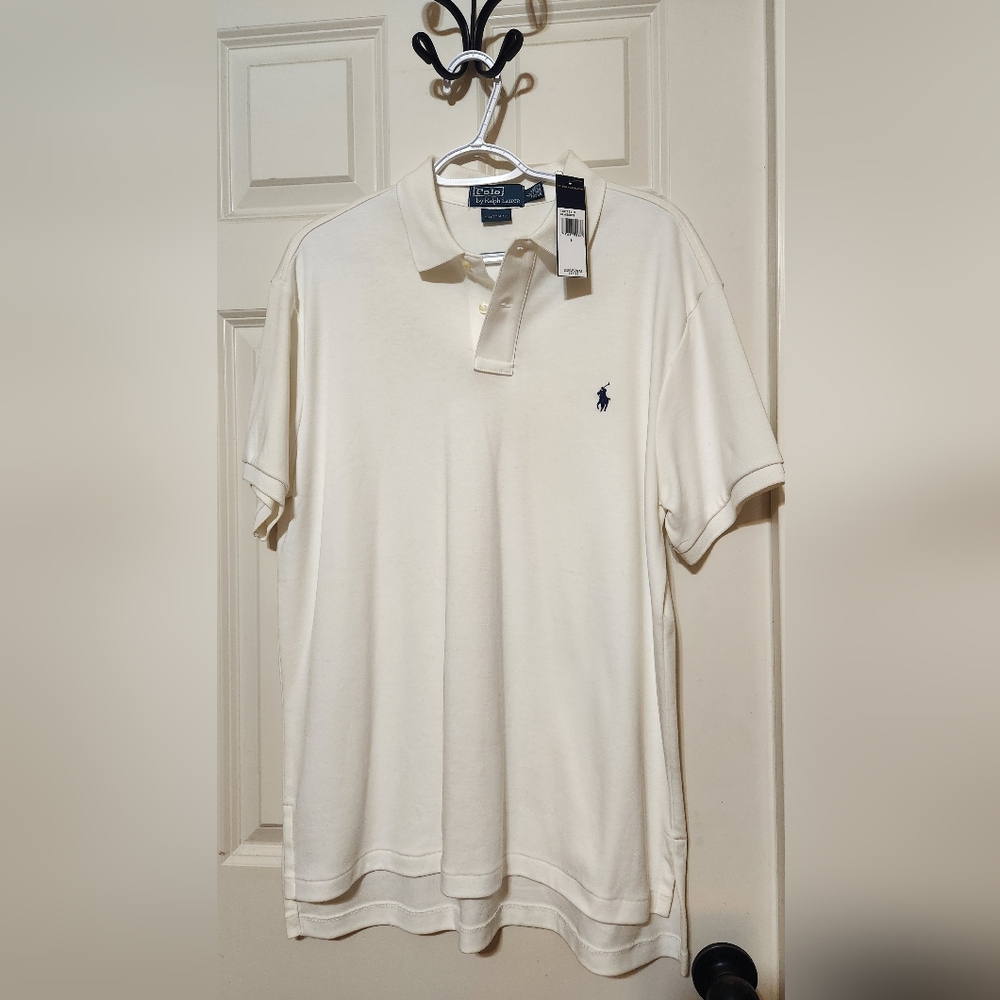 Men's New wTags Polo by Ralph Lauren Sz L White Color